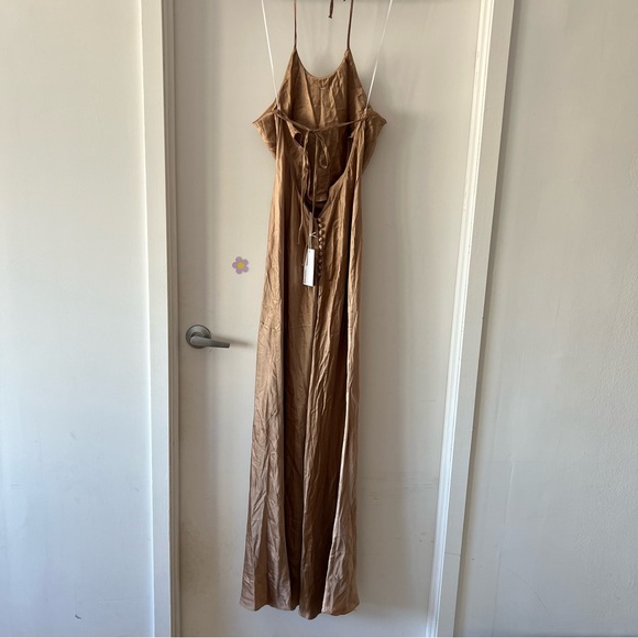 reformation Jeany Silk Dress CROISSANT size L C0 - Picture 7 of 10